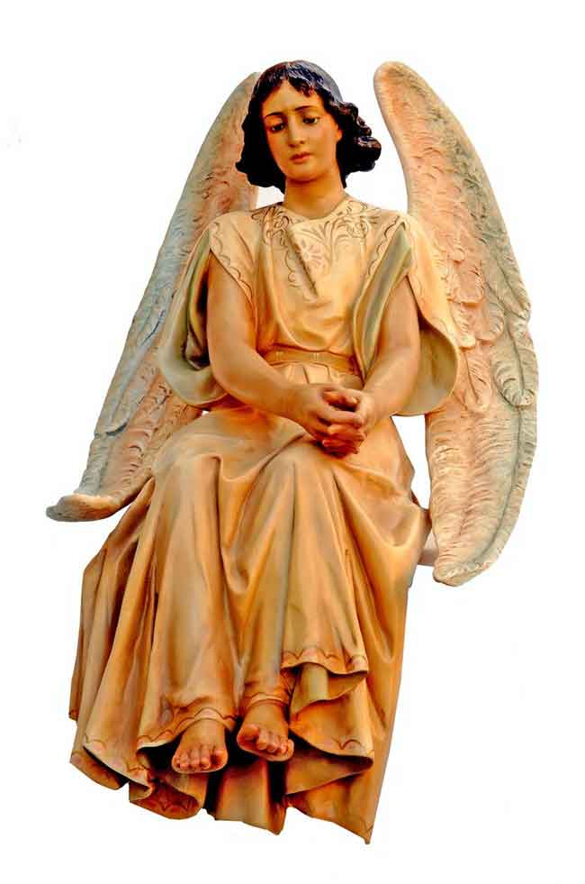 Angel sitting for tomb