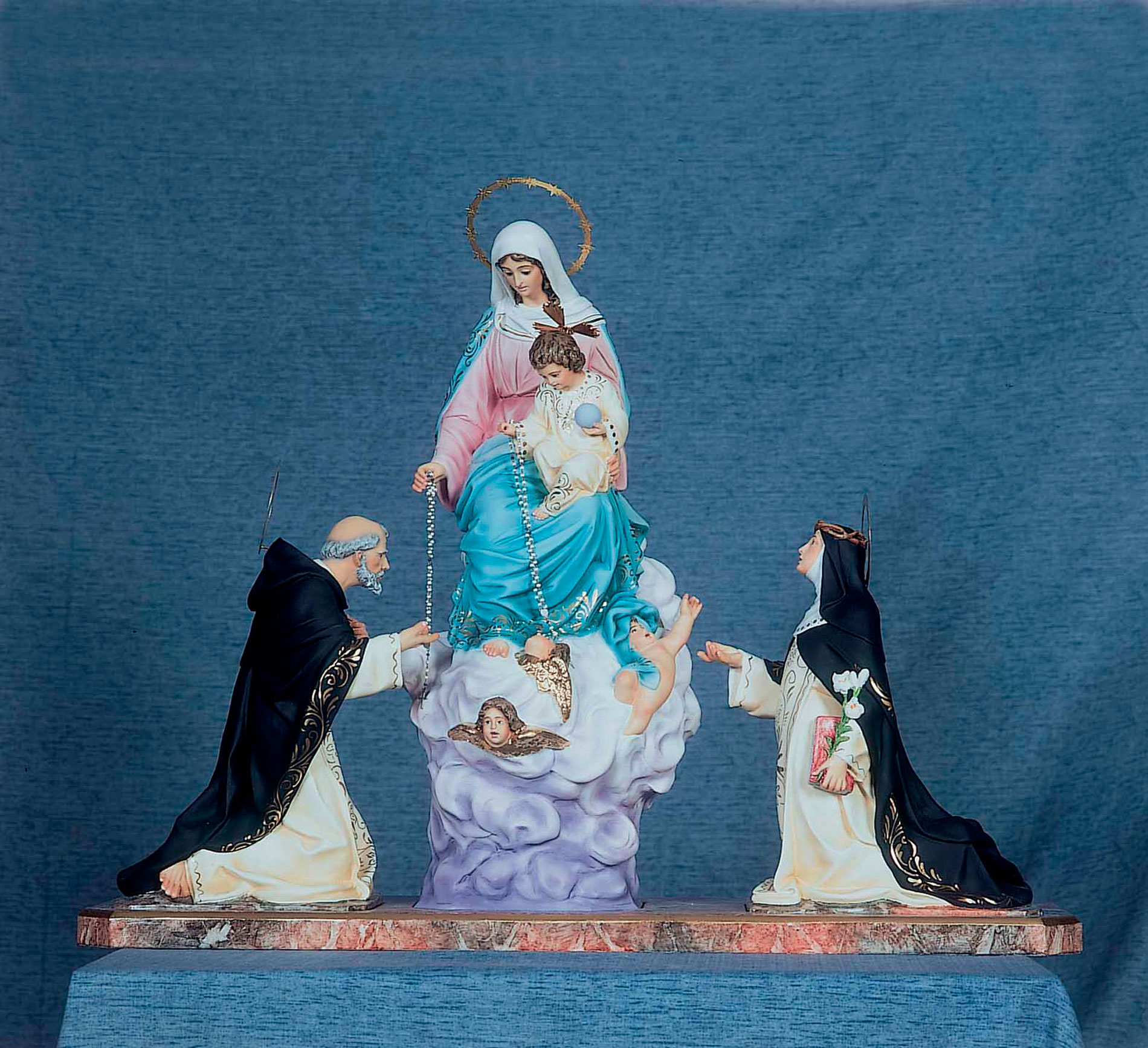 Virgen del Rosario Grupo (4 figuras)