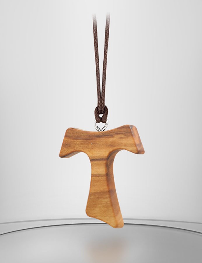 Cruz de Tau en madera de Olivo