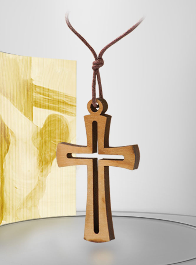 Olive wood cross. Blister.