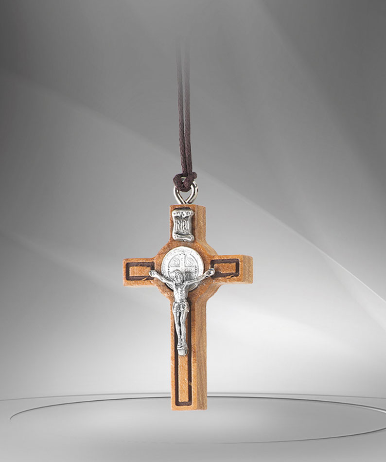 Saint Benedict cross. Olive wood