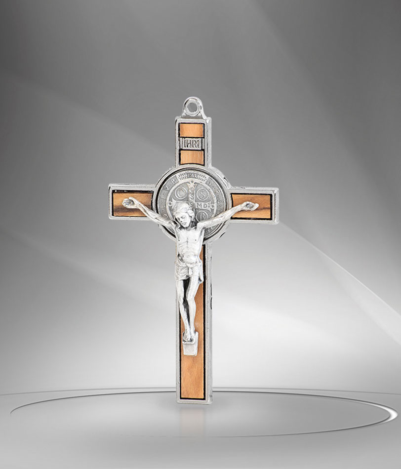 Saint Benedict cross. Olive wood