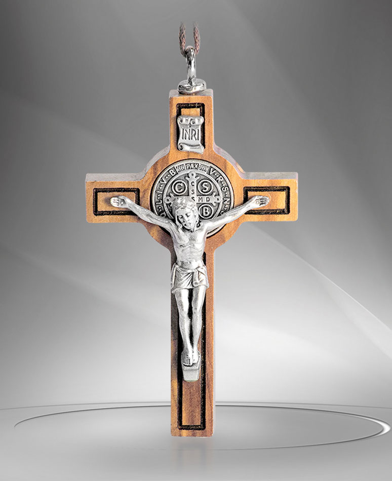 Saint Benedict cross. Olive wood