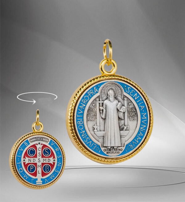 Saint Benedict medal. Enameled