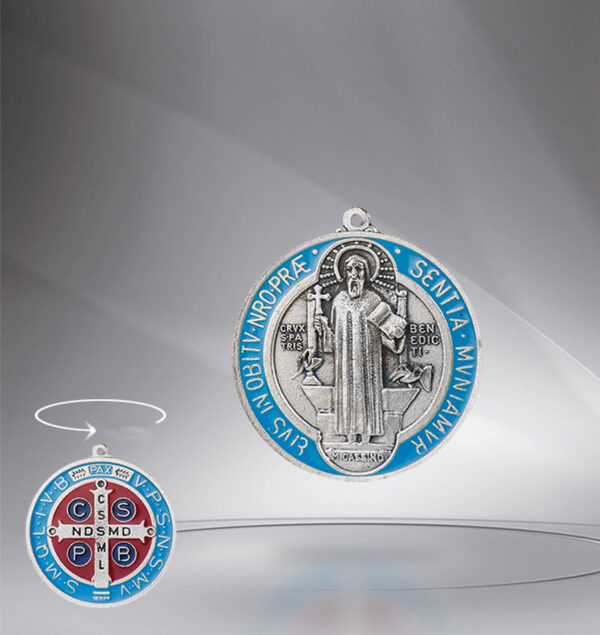 Saint Benedict medal. Enameled