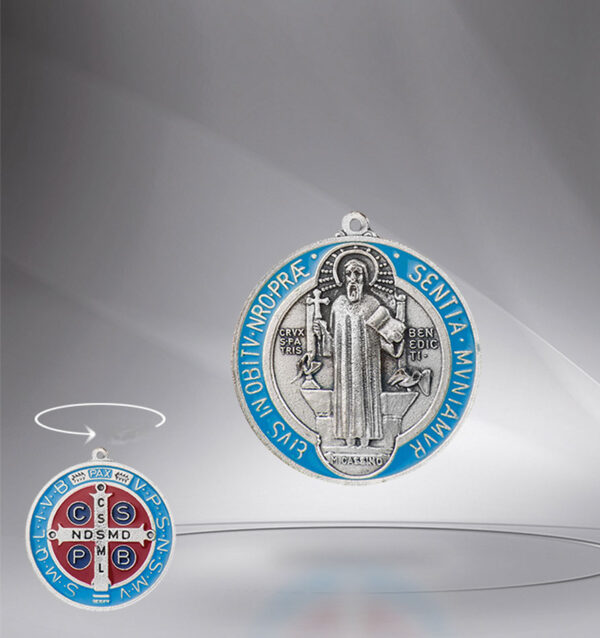 Saint Benedict medal. Enameled metal