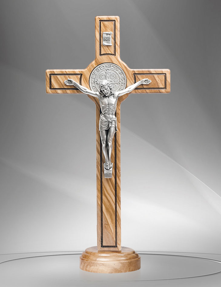 Saint Benedict cross of wood, desktop