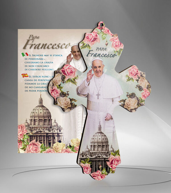 Cruz del Papa Francico con Oración (Italiano)-0