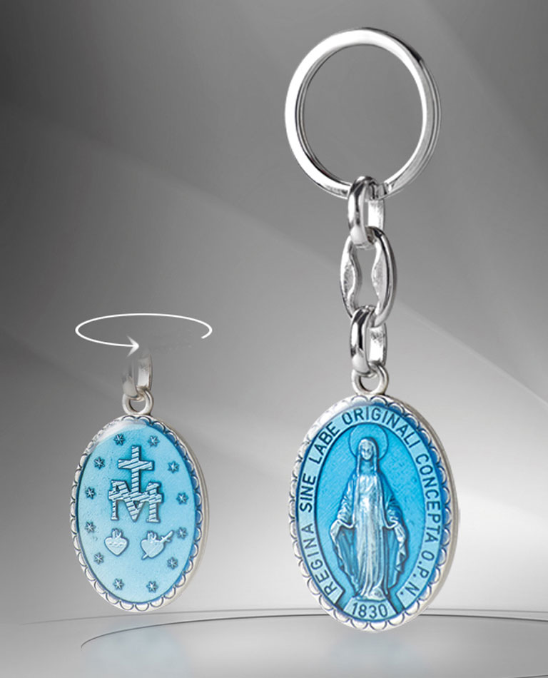 Keychain Our Lady of the Miracle. Enamel