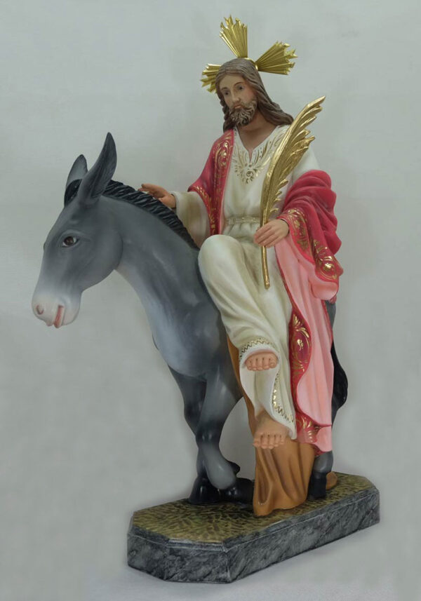 Jesus entry into Jerusalem Donkey. Woodcarving