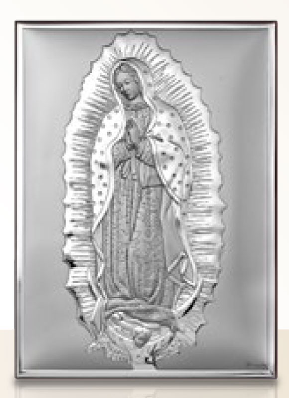 Our Lady of Guadalupe altarpiece. Laminated silver.