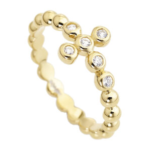 Rosary ring zirconia. Sterling silver 925.  AMEN