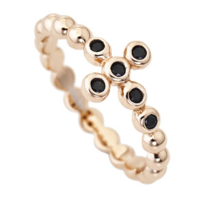 Rosary ring zirconia. Sterling silver 925.  AMEN