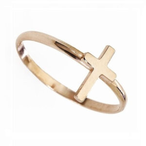 Anillo con Cruz. Plata de ley. AMEN