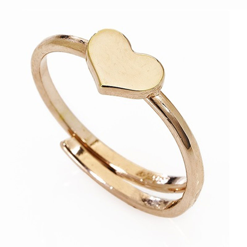 Anillo con Corazón. Ajustable. Plata de ley. AMEN