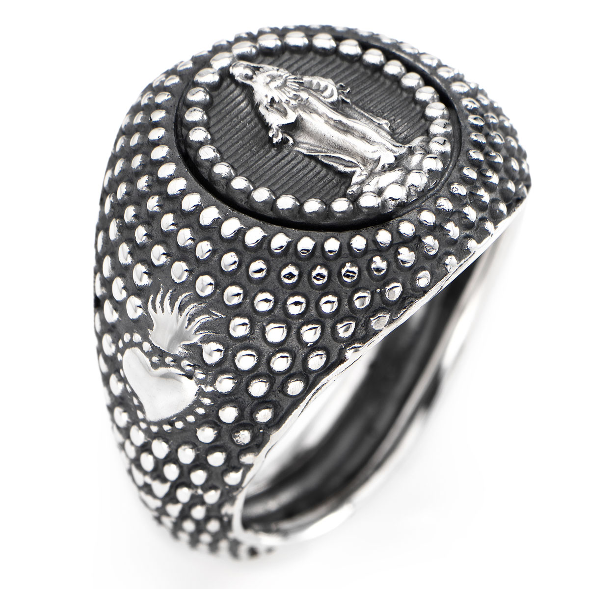 Anillo Ave Maria. Plata de ley. AMEN