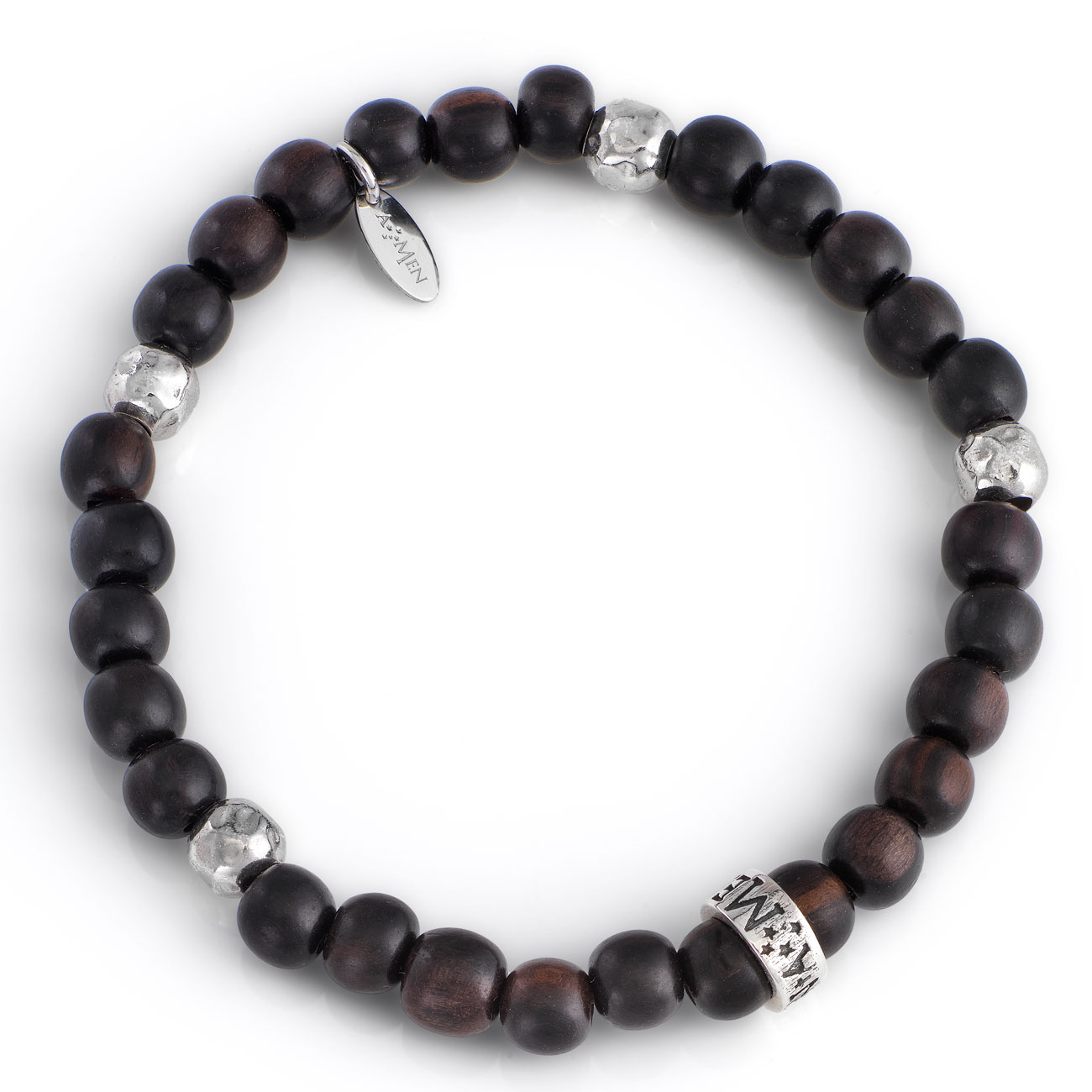 Men’s Bracelet. Sterling silver 925 and ebony. AMEN