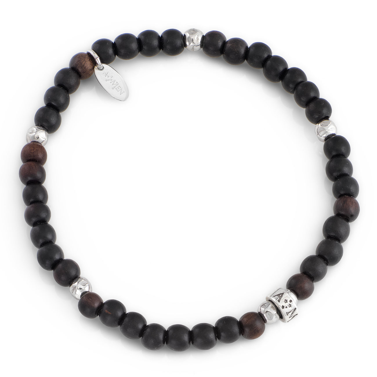 Men’s Bracelet. Sterling silver 925 and ebony. AMEN