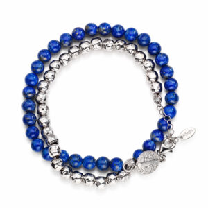 Saint Benedict bracelet. Sterling silver 925 and lapis lazuli. AMEN