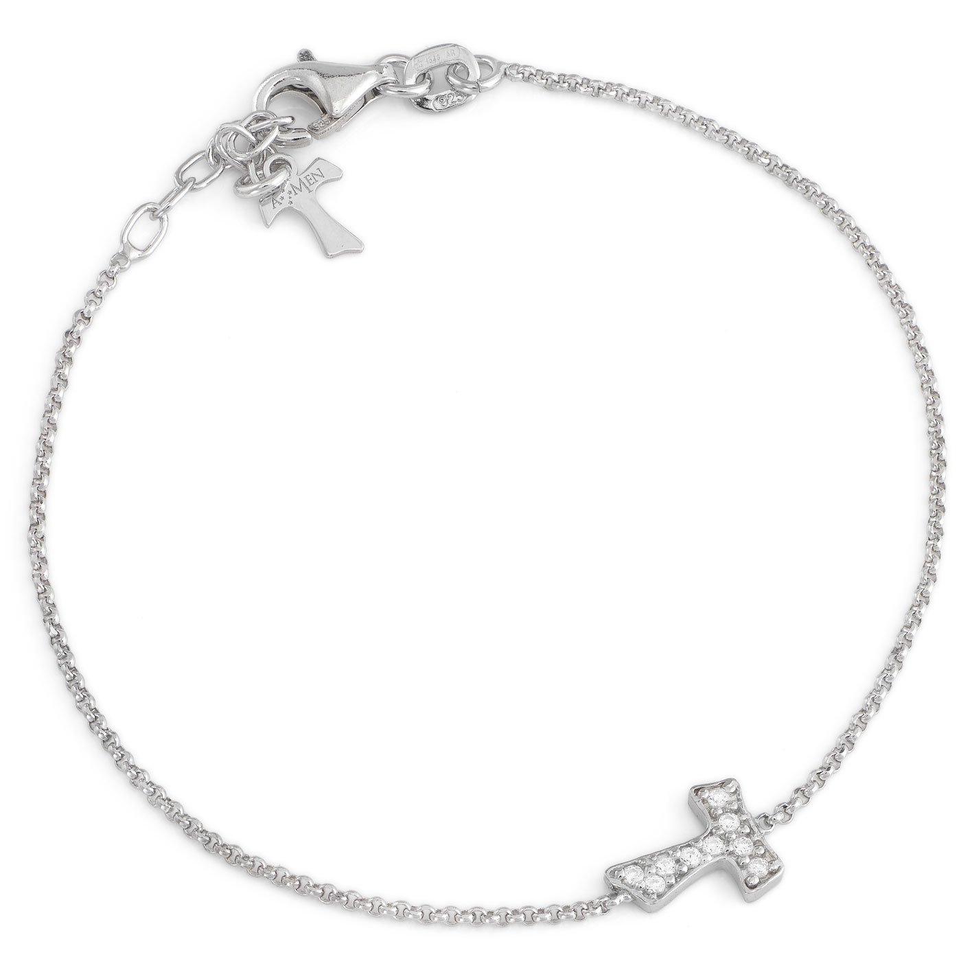 Brazalete Cruz de Tau. Plata de ley 925. AMEN