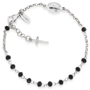 Rosary bracelet with cross and Francis pope. Sterling silver 925. AMEN