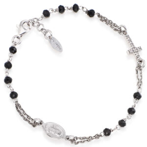 Rosary bracelet with cross and Francis pope. Sterling silver 925. AMEN