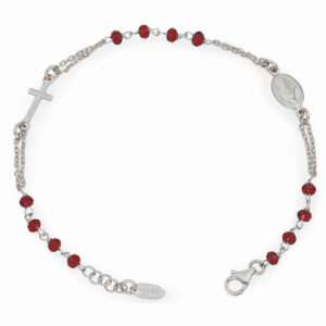 Rosary bracelet with cross and Our lady of the miracle. Sterling silver 925. AMEN