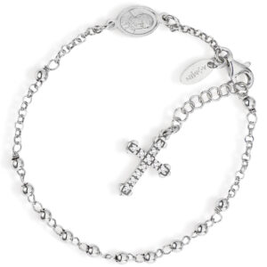 Rosary bracelet with cross and Francis pope. Sterling silver 925. AMEN