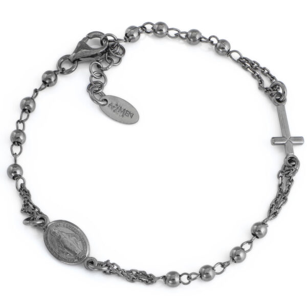 Brazalete rosario con Cruz y Virgen Milagrosa. Plata de ley. AMEN-0