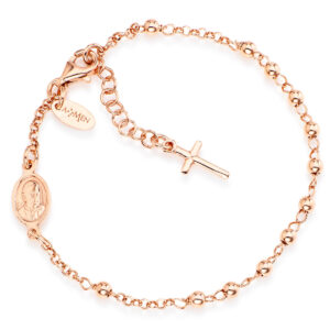 Rosary bracelet with cross and Francis pope. Sterling silver 925. AMEN