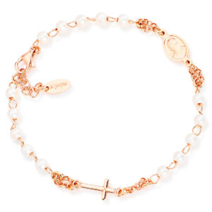 Rosary bracelet with cross and Francis pope. Sterling silver 925. AMEN