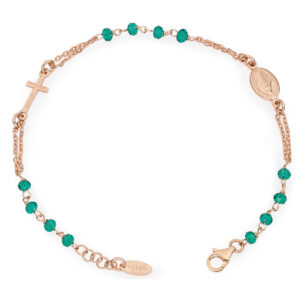 Rosary bracelet with cross and Our lady of the miracle. Sterling silver 925. AMEN