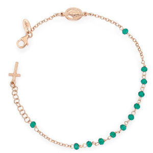 Rosary bracelet with cross and Our lady of the miracle. Sterling silver 925. AMEN