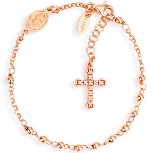 Rosary bracelet with cross and Francis pope. Sterling silver 925. AMEN