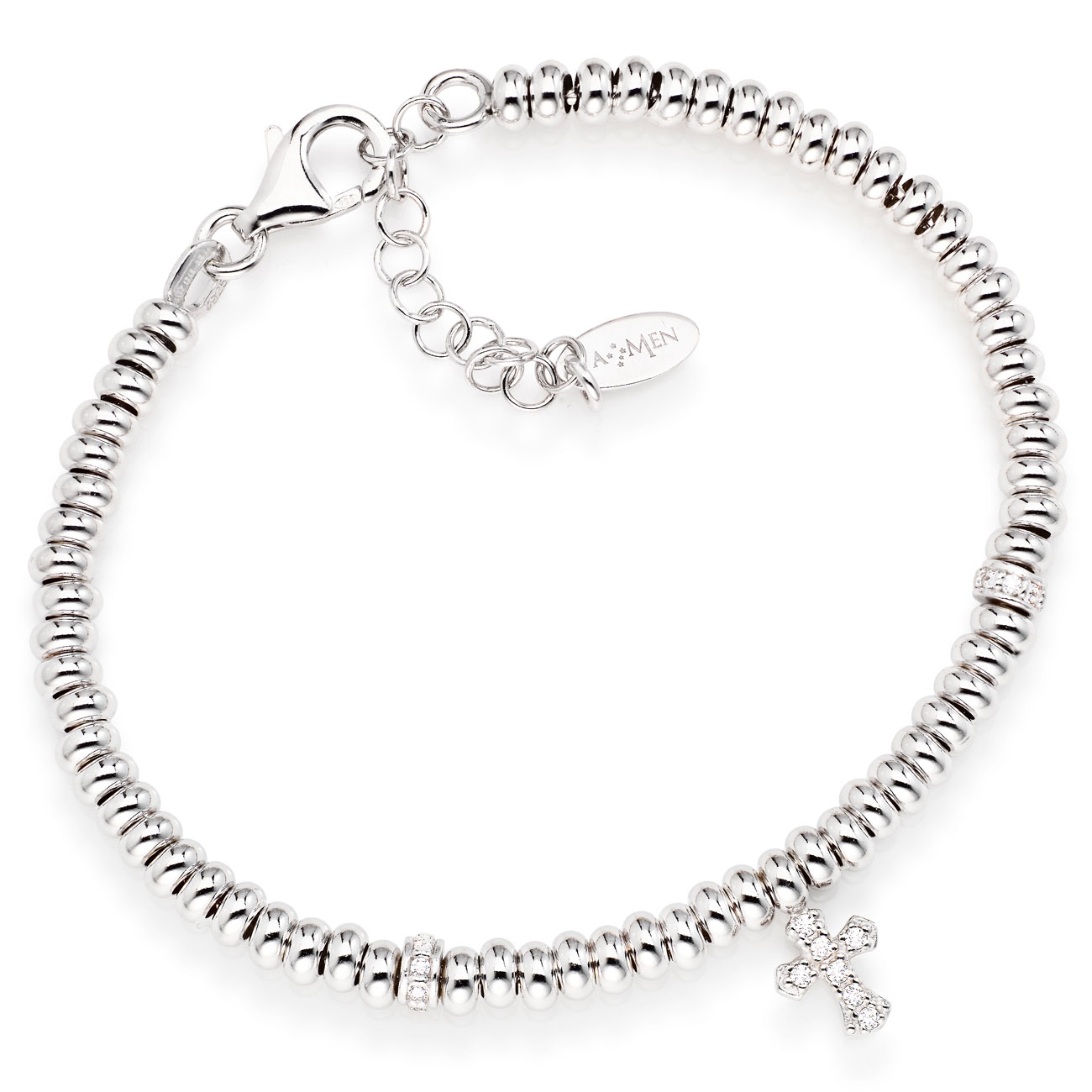 Cross Bracelet (Woman). Sterling silver 925. Various finishes. AMEN