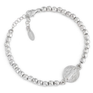 Saint Benedict bracelet. Sterling silver 925. Man. AMEN