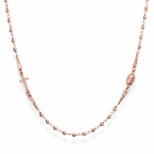 Necklace ‘Cross and Our lady of the Miracle’. 925 sterling silver and crystal. AMEN