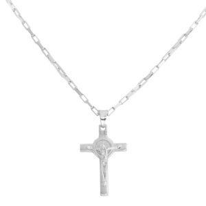Necklace ‘Saint Benedict cross’. Sterling silver 925. AMEN