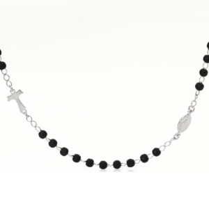 Necklace ‘Our Lady of the Miracle and Tau cross’. Sterling silver 925. AMEN