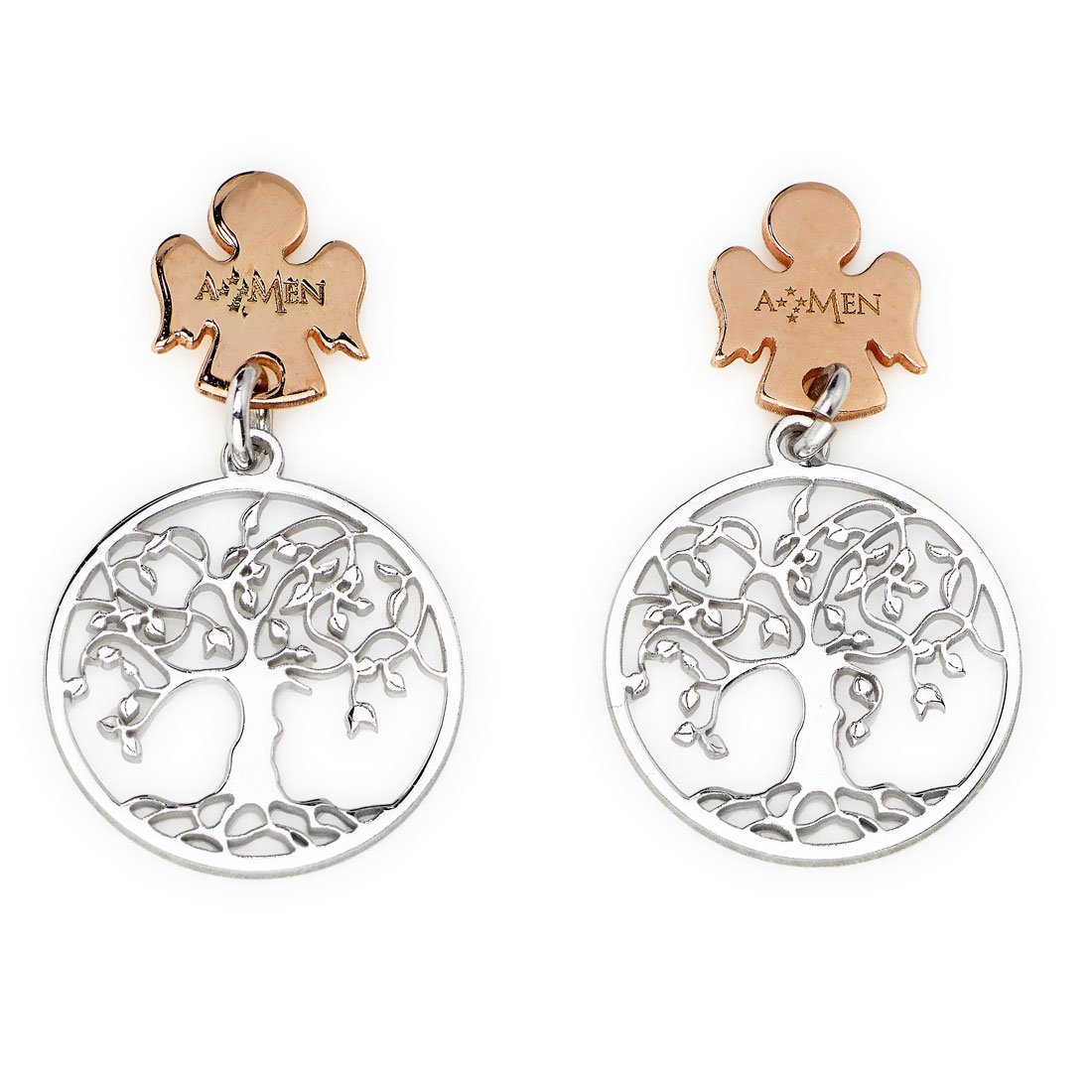 Pendientes Arbol de la Vida. Plata de ley. AMEN