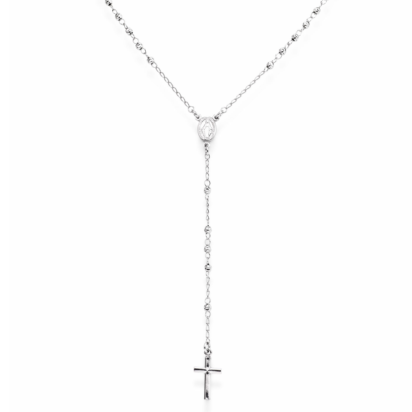 Sterling silver rosary 925. 70 cm. AMEN