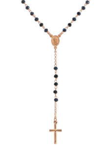 Rosario. Plata de ley 925 y cristal gris. AMEN