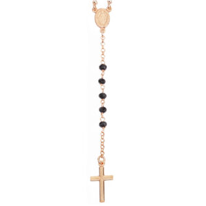Rosary. Sterling silver 925 and black crystal.  AMEN