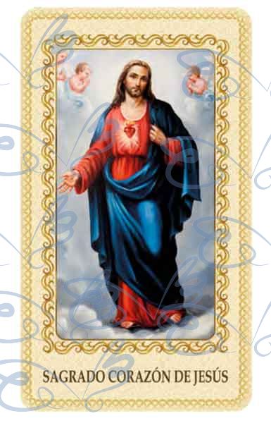 Sacred Heart of Jesus card laminated