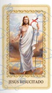 Estampa de Jesus Resucitado plastificada