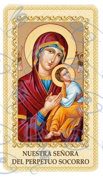 Our Lady of Perpetual Help card laminated