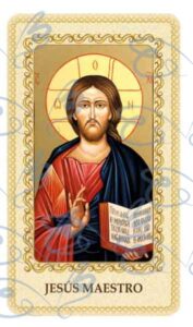 Estampa de Jesus Maestro plastificada