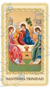 Estampa de la Santisima Trinidad plastificada