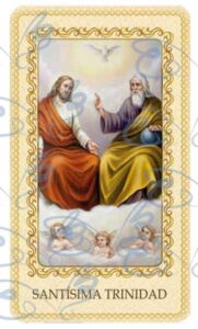 Estampa de la Santísima Trinidad plastificada