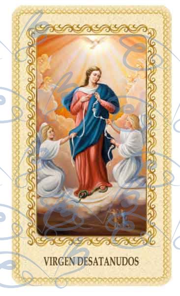 Our Lady Undoer of Knots card laminated